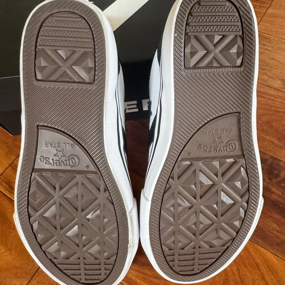 CONVERSE PRO BLAZE EASY-ON YOUTH BOYS' Black and Green Low-Top Sneakers - Picture 9 of 12